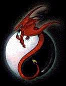 red dragon on yin yang symbol